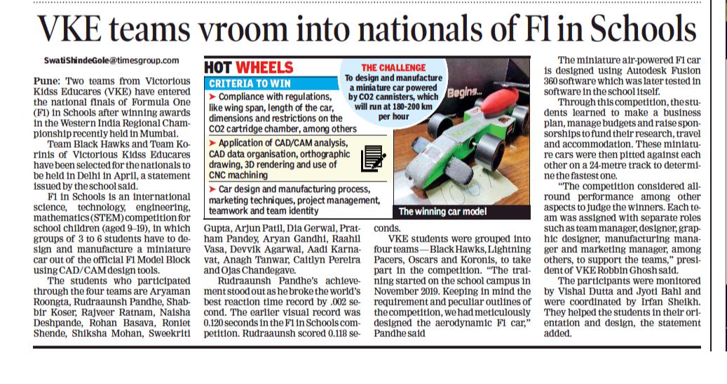 F1 in Schools - Times of India