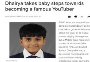 Dhairya takes baby steps towards becoming a famous YouTuber